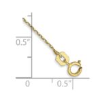 10k .8mm D/C Cable with Spring Ring Clasp Chain Anklet - Image 2