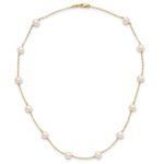 10k 5.5-6.5mm White Near-Round Freshwater Cultured Pearl 12-Station Necklace - Image 4