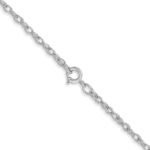 14K White Gold Carded 1.35mm Cable Rope with Spring Ring Clasp Chain - Image 3