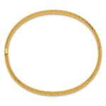 14k 4/16 Polished Textured 6.00mm Hinged Oval Bangle Bracelet - Image 2