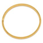 14k 5/16 Polished Textured 8.00mm Hinged Oval Bangle Bracelet - Image 2