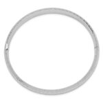 14k White Gold 5/16 Polished Textured 8.00mm Hinged Oval Bangle Bracelet - Image 2