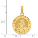 14k Polished Solid Saint Christopher Medal Round Pendant - Image 4