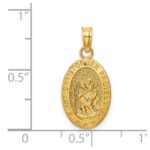 14k Polished Solid Saint Christopher Medal Oval Pendant - Image 3