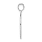 14k White Gold Polished Solid Saint Christopher Medal Oval Pendant - Image 2