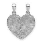 14K White Gold Enameled BIG-LITTLE SISTER 2-Piece Break-Apart Heart Charm - Image 3