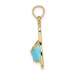 14k  3-D Aqua Enameled Summer Slipper Charm - Image 2