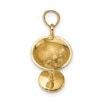 14K 3-D Martini with Green Enameled Olive Charm - Image 2