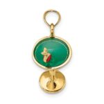 14K 3-D Green Enamel  Martini with Red Cherry Charm - Image 2