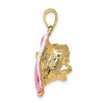 14K 3-D Pink and White Enamel Conch Shell Charm - Image 4