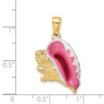 14K 3-D Pink and White Enamel Conch Shell Charm - Image 5