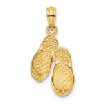 14K  3-D OCEAN CITY Double Flip-flop Charm