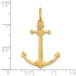 14K 3-D Anchor with Shackle Bail Charm - Image 3