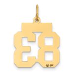 14k Small Satin Number 83 Charm - Image 3