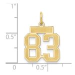 14k Small Satin Number 83 Charm - Image 4