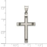 Sterling Silver Antiqued, Polished and Brushed Latin Cross Pendant - Image 3