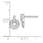 Sterling Silver Rhodium-plated Polished CZ Circles Post Earrings - Image 4