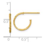 14k Polished 1.2 x 14mm Diamond-cut Solid C-Hoop Post Earrings - Image 3