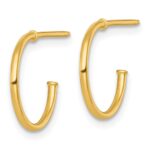 14k Polished 1.2 x 14mm Solid C-Hoop Post Earrings - Image 2