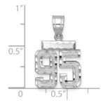 14kw Small Brushed Diamond-cut Number 95 Charm - Image 2