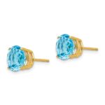 14k 8mm Blue Topaz Post Earrings - Image 2