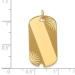 14k Patterned Sunburst with Diagonal Stripe .018 Gauge Engravable 28x15mm Dog Tag Disc Charm - Image 2