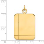 14k Plain with Etched Lines Rectangular .018 Gauge Engravable 30x20mm Disc Charm - Image 2