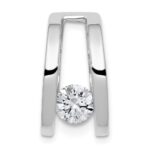 14k White Gold Holds 6mm Stone Slide Mounting Fits up to 6mm Regular/8mm Fancy or Reversible Omega - Image 3