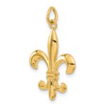 10k Solid Fleur de Lis 3-D Charm - Image 5