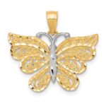 10K w/ Rhodium Butterfly Pendant