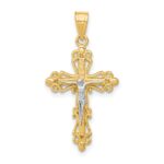 10K w/Rhodium Crucifix Pendant