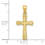 10k Diamond-Cut Cross Pendant - Image 3