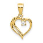 10k CZ Heart Pendant