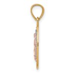 10K Two-Tone White Rhodium Lady Of Guadalupe Oval Pendant - Image 2