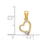 10K CZ Heart Pendant - Image 4