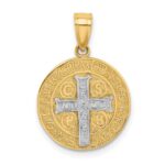 10K W/Rhodium San Benito Medal Pendant - Image 3