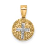 10K W/Rhodium San Benito Medal Pendant - Image 3