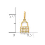 10K Polished CZ Lock Charm - Image 4