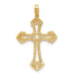 10K Polished CZ Fancy Cross Pendant - Image 3