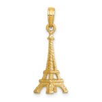 10k Solid Polished 3-D Eiffel Tower Charm - Image 4