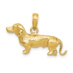 10k Solid Polished 3-Dimensional Wire Haired Dachshund Charm - Image 4