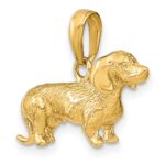 10k Solid Polished 3-Dimensional Wire Haired Dachshund Charm - Image 5