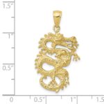 10k Solid 3-D Dragon Pendant - Image 3