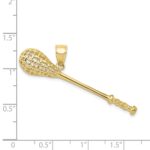 10K Solid Polished 3-D Lacrosse Stick Pendant - Image 3
