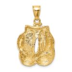 10K Solid Polished Open-Backed Boxing Gloves Pendant - Image 4