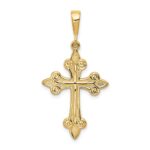 10k Fleur de Lis Cross Pendant