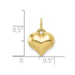 10K Polished 3-D Heart Pendant - Image 3