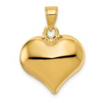 10K Polished 3-D Heart Pendant - Image 4