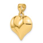 10K Polished 3-D Heart Pendant - Image 5