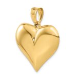 10K Polished 3-D Heart Pendant - Image 5